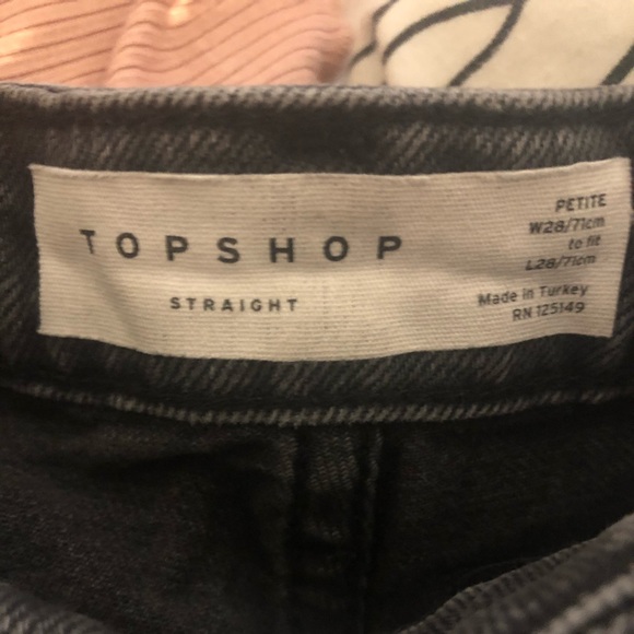 TOPSHOP STRAIGHT LEG DARK GREY/BLACK JEANS! - Picture 3 of 3